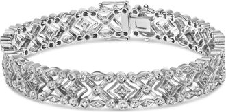 House of Brilliance 18K White Gold 3 3/4 Cttw Diamond Art Deco Link Bracelet at Nordstrom