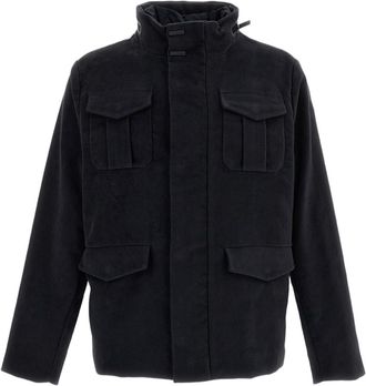 Roberto Ricci Design Blue Moleskin Duck Down Field Jacket