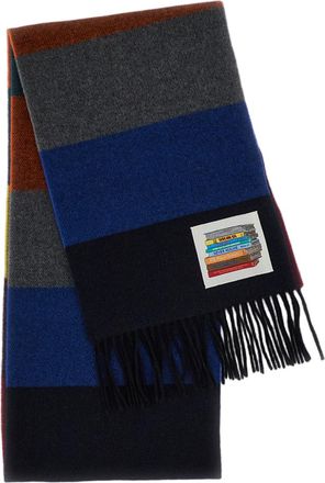 Paul Smith Multicolor Striped Fringed Wool Scarf
