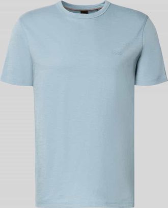 Boss Orange by Hugo Boss BOSS Orange Regular Fit T-Shirt aus strukturierter Baumwolle Modell TEGOOD in Hellblau, Gr&ouml;&szlig;e XXXL