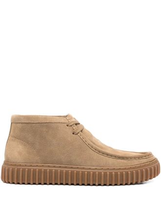 Clarks Torhill Hi lace-up leather boots - men - Calf Suede/Calf Leather/Rubber - 10.5 - Neutrals