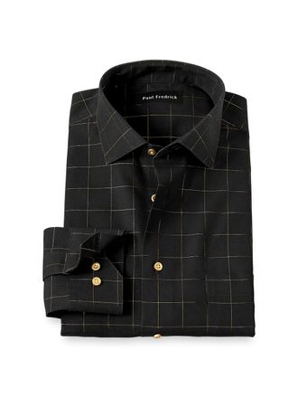 Paul Fredrick Comfort Stretch Non-iron Check Dress Shirt