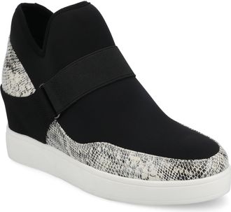 Journee Collection Journee Womens Damari High Top Stretch Wedge Sneaker