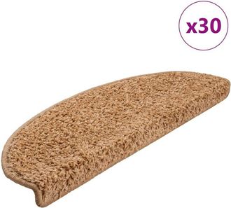 vidaXL Vidaxl - Tappetini per scale 30 pz 65x21x4 cm Beige Semicircolari Grandi
