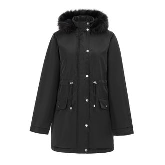 Miso Dames Hooded Full Zip Parka (Zwart)