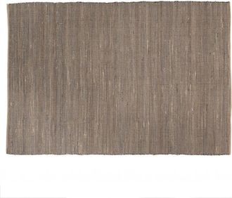 Macabane Alfombra rectangular de yute y algodón arena y negro de 160x23 cm