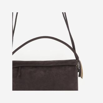 Benedetta Bruzziches Womens Suede Top-Handle Shoulder Bag Brown