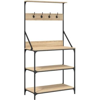 vidaXL vidaXL Scaffale Cucina Ganci 4 Ripiani Rovere Sonoma Legno Multistrato