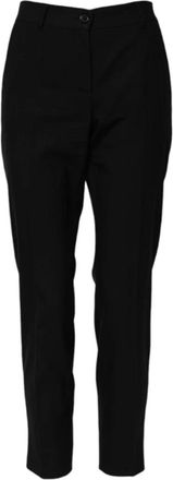 Dolce & Gabbana High Waist Tapered Pants - Dames - Slim Fit Broeken - Zwart - XS - Wol - Broeken