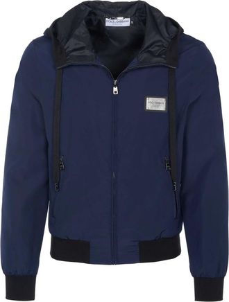 Dolce & Gabbana Hooded Bomber Jacket - Heren - Jassen - Blauw - Maat: S
