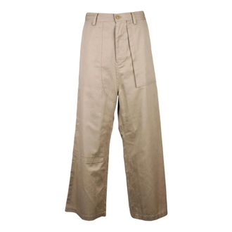 Yohji Yamamoto Pantalone - Dames - Broeken - Beige - Maat: S Katoen