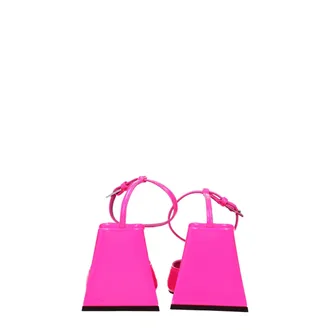 The Attico Leather Open-Toe Heel Sandal - Pink