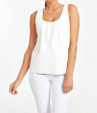 Dolce Cabo Living In Leather Tank Top In White