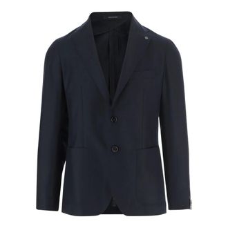 Tagliatore Blazers, male, Blue, Size: 2XL Single-breasted Cashmere Jacket
