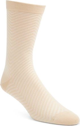 Nordstrom Chevron Crew Socks in Tan Twine at Nordstrom