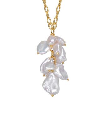 Genevive 14K Over Silver Pearl Necklace