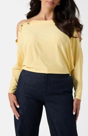 Marciano Adri Off the Shoulder Knit Top in Yellow at Nordstrom, Size X-Small