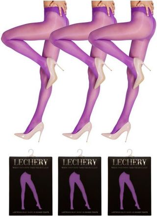 Lechery 3 Pairs of Glossy Sheer Tights in Purple at Nordstrom, Size Small
