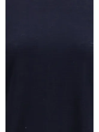 Thom Browne Womens T-Shirt Wool-Blend Navy Merino Wool T-Shirts & Jerseys