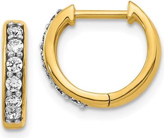 Diamond2Deal 14k Yellow Gold 1/4 ct Lab Grown Diamond Hinged Hoop Earrings VS Clarity, G-H Color