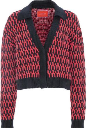 La DoubleJ Tweekleurig Retro Vest - Dames - Vesten - Blauw - XS - Katoen - Truien & Vesten