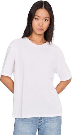 Michael Stars Kennedy Boyfriend T-Shirts Womens Clothing White : XL (US 10-12), Cotton