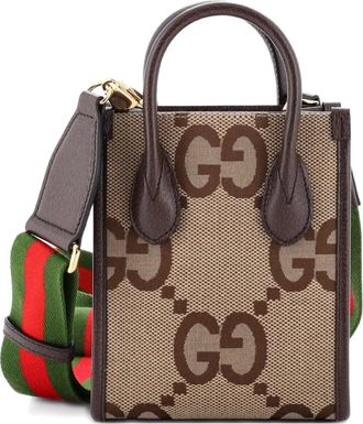 Gucci Vertical Tote Jumbo GG Canvas Mini crossbody bag - Marrone