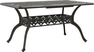 vidaXL Mesa De Jard&iacute;n Aluminio Fundido Bronce 150x90x72 Cm Vidaxl