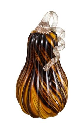 Glitzhome Multi Brown Striped Large Glass Gourd Pumpkin at Nordstrom