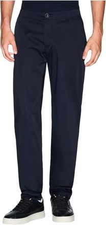 A|X Armani Exchange Broek met rits- en knoopsluiting - Heren - Chinos - Blauw - W31 L32 - Katoen - Broeken