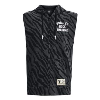 Under Armour Project Rock Rival Fleece Sleeveless Full Zip Top Black 1377444-001