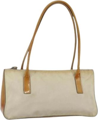 Prada Pre-owned Shoulder Bags, female, Beige, Size: ONE SIZE Pre-owned Vintage Nylon Shoulder Bag