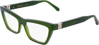 Ferragamo Transparante groene monturen - unisex - Brillen - Groen - 54 MM - Accessoires