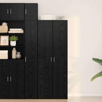 vidaXL Highboard Black oak 70 x 42.5 x 185 cm Engineered wood Vidaxl