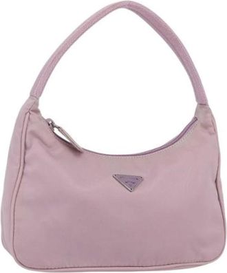Prada Pre-owned Shoulder Bags, female, Pink, Size: ONE SIZE Pre-owned Nylon Shoulder Bag