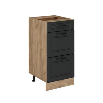 Vicco Mueble Bajo De Cocina R-line, Antracita Casa De Campo, 40 Cm Con Cajones, Sin Encimera Vicco