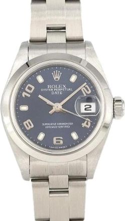 Rolex Pre-owned Oyster Perpetual Date Stainless Steel Watch - - Pre-owned - Donna - Blu - ONE SIZE