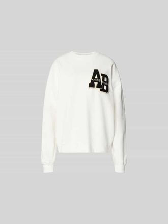 Anine Bing Oversized Sweatshirt mit Logo-Detail in Offwhite, Gr&ouml;&szlig;e XXS