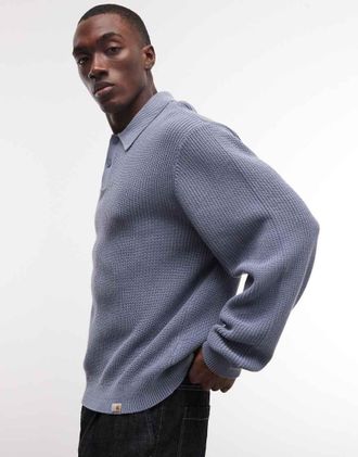 Carhartt Work in Progress Miles - Polo a maniche lunghe in maglia blu
