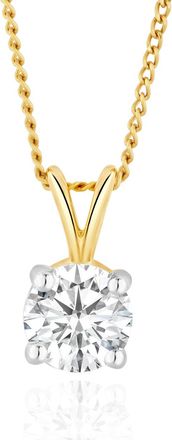 The Diamond Store Chloe 0.50ct Lab Diamond Solitaire Necklace Pendant in 9K Yellow Gold H/Si