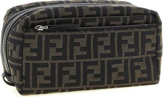 Fendi FF Zucca Jacquard Travel Wallet - Black
