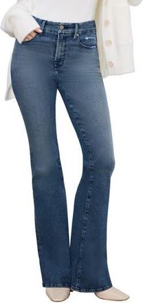 Good American Good Legs High Waist Ripped Flare Leg Jeans in Indigo745 at Nordstrom Rack, Size 15