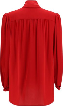 Valentino Womens Blouse Silk Georgette Red Shirt