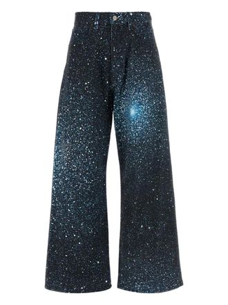 Giuseppe Di Morabito printed jeans - women - Cotton/Elastane - 24 - Blue