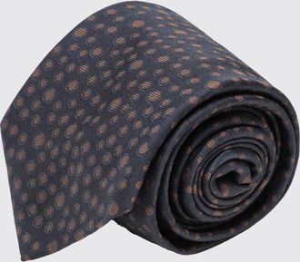 Ferragamo Cravatta in seta con motivo a pois e logo jacquard