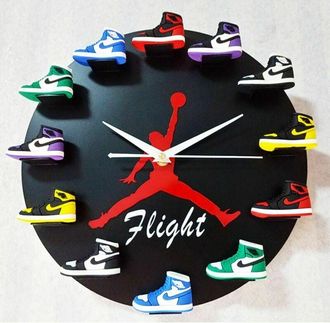 OEM Reloj De Pared - Dise&ntilde;o 3d Zapatilla Deportiva - Movimiento Silencioso - Numeros Ar&aacute;bigos Grandes - Alimentaci&oacute;n Con Pila Aa - 30 Cm