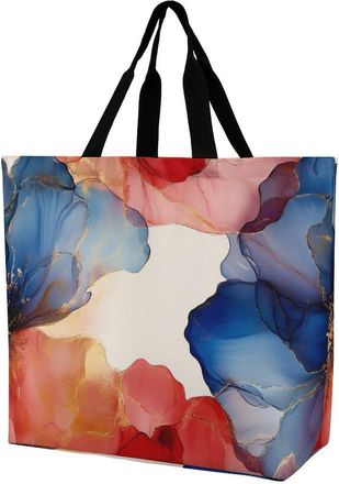 Generic Alcohol Tote Bag Reusable Grocery Shopping Bags Large Travel One Shoulder Handbag for Picnic Work