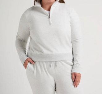 Travis Mathew Cloud 1/2 Zip Pullover In Heather Light Grey