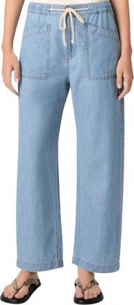 Paige Evann Drawstring Wide Leg Jeans In Silver Lake