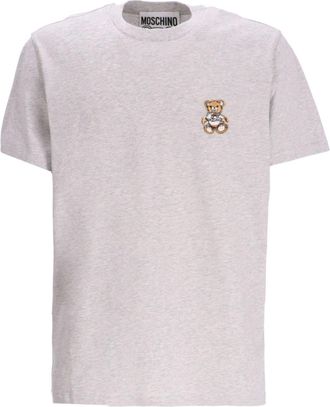 Moschino teddy bear appliqu&eacute; cotton t-shirt - men - Cotton - S - Grey
